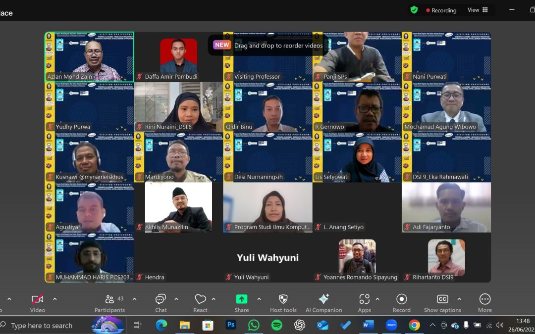 SPs UNDIP Conducted A Visiting Professor Titled “Driving Research Innovation Through Artificial Intelligence Approaches”