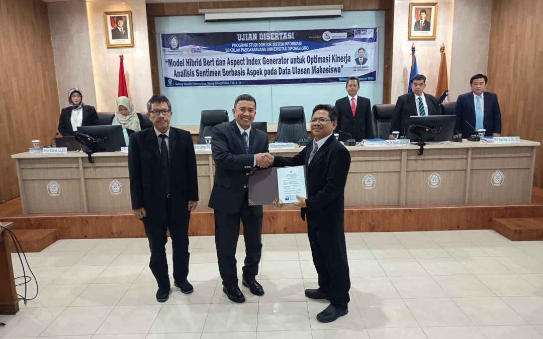 SPs Undip Gelar Sidang Disertasi Bertajuk “Model Hibrid BERT dan Aspect Index Generator untuk Optimasi Kinerja Analisis Sentimen Berbasis Aspek pada Data Ulasan Mahasiswa”